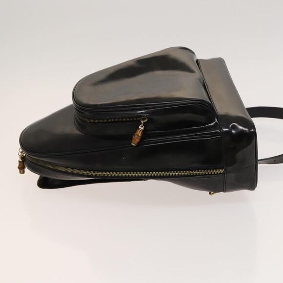 GUCCI Bamboo Shoulder Bag Enamel Black 003 2113 003 2113 - Picture 5 of 12